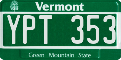 VT license plate YPT353
