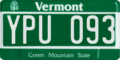 VT license plate YPU093
