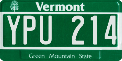 VT license plate YPU214