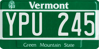 VT license plate YPU245