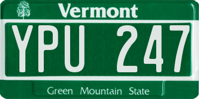 VT license plate YPU247