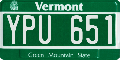 VT license plate YPU651