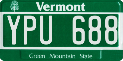 VT license plate YPU688