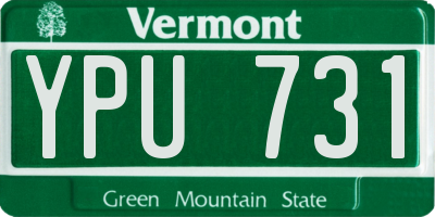 VT license plate YPU731