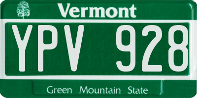 VT license plate YPV928