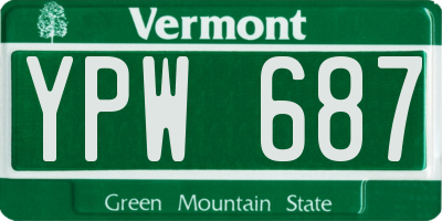 VT license plate YPW687