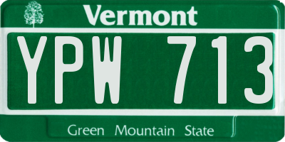 VT license plate YPW713