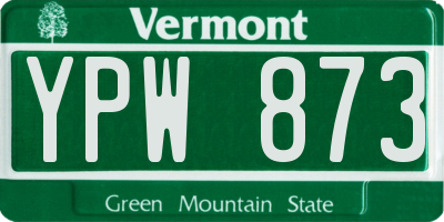 VT license plate YPW873