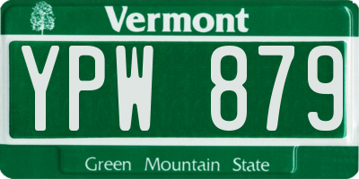 VT license plate YPW879