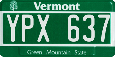 VT license plate YPX637