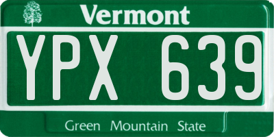 VT license plate YPX639