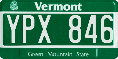 VT license plate YPX846