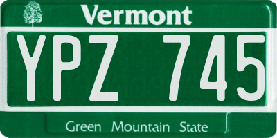 VT license plate YPZ745