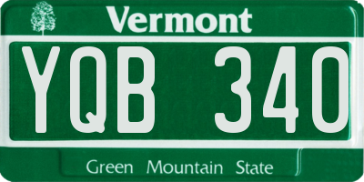 VT license plate YQB340
