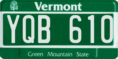 VT license plate YQB610