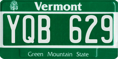 VT license plate YQB629