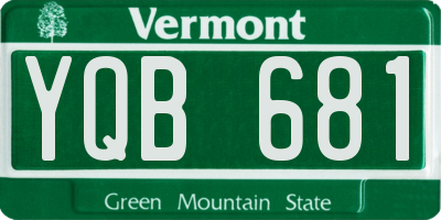 VT license plate YQB681
