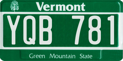 VT license plate YQB781