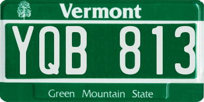 VT license plate YQB813