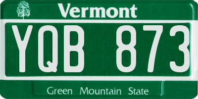 VT license plate YQB873