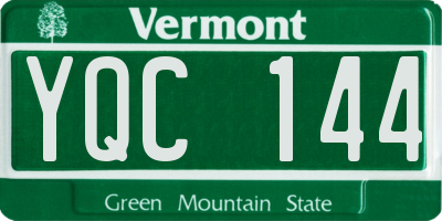 VT license plate YQC144