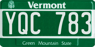 VT license plate YQC783