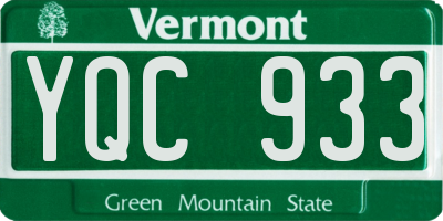 VT license plate YQC933