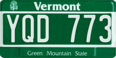 VT license plate YQD773