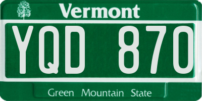 VT license plate YQD870