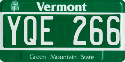 VT license plate YQE266