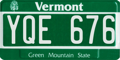 VT license plate YQE676