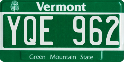VT license plate YQE962