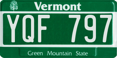 VT license plate YQF797