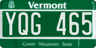 VT license plate YQG465