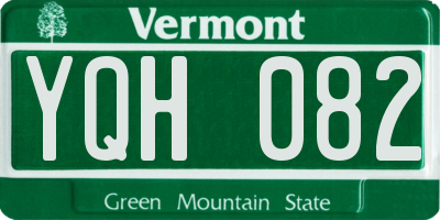 VT license plate YQH082