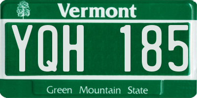 VT license plate YQH185