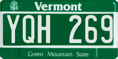 VT license plate YQH269