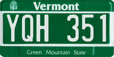 VT license plate YQH351
