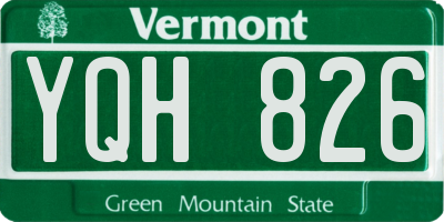 VT license plate YQH826