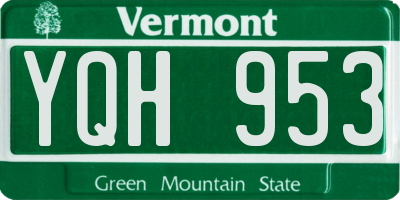 VT license plate YQH953