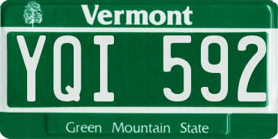 VT license plate YQI592