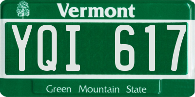 VT license plate YQI617