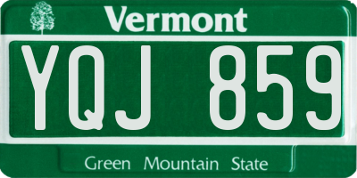VT license plate YQJ859