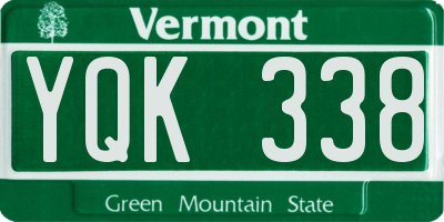 VT license plate YQK338