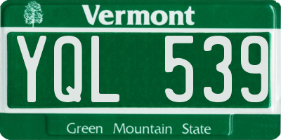 VT license plate YQL539