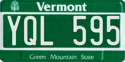VT license plate YQL595