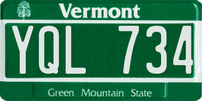 VT license plate YQL734