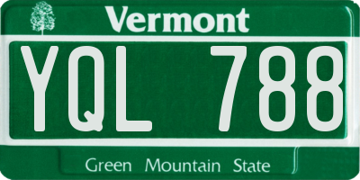VT license plate YQL788