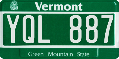 VT license plate YQL887