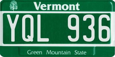 VT license plate YQL936